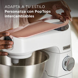 Kenwood Titanium Chef Baker KVC65.001WH - Robot de cocina con báscula integrada (1200 W, incluye 3 utensilios de pastelería, espátula y protector contra salpicaduras), color blanco
