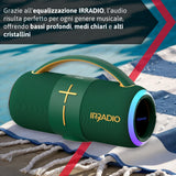 IRRADIO IR-H68, Altavoz Bluetooth, difusor inalámbrico Colorido y Potente, Sonido Hi-Fi, Luces LED RGB, Impermeable IPX6, 50 W de Potencia, función True Wireless estéreo, Ideal para Escuchar en