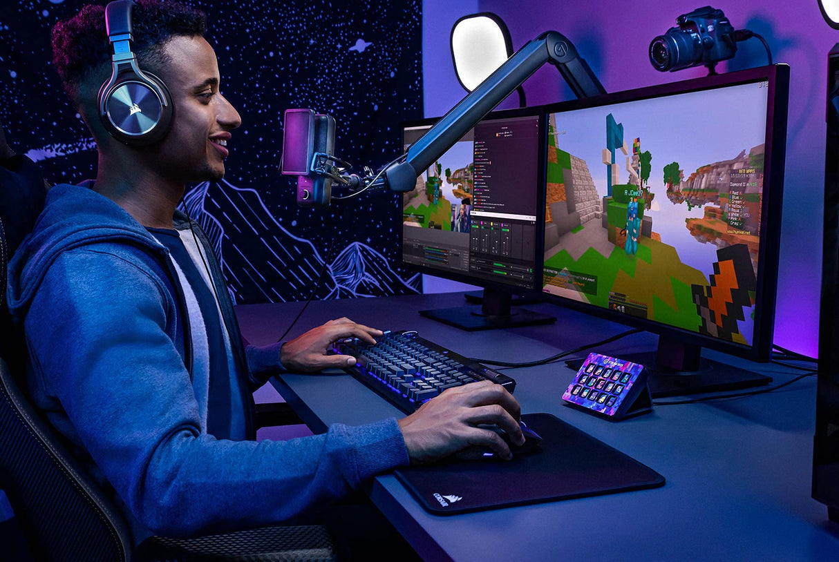 Elgato Stream Deck MK.2 – Controlador de estudio, 15 teclas macro, activa acciones en apps y software como OBS, Twitch, YouTube y otros, funciona en Mac y PC, Color Negro