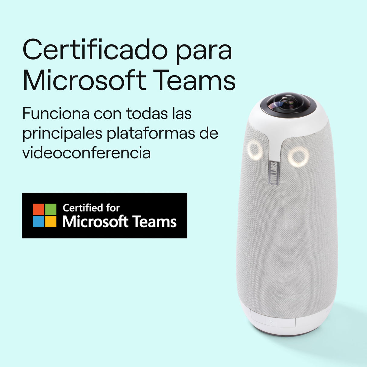 Owl Labs Meeting 3: cámara de videoconferencia Inteligente de 360 y 1080p HD, Micro y Altavoz (Vista orador Activo Zoom Inteligente y Ecualizador Ruido), Gris