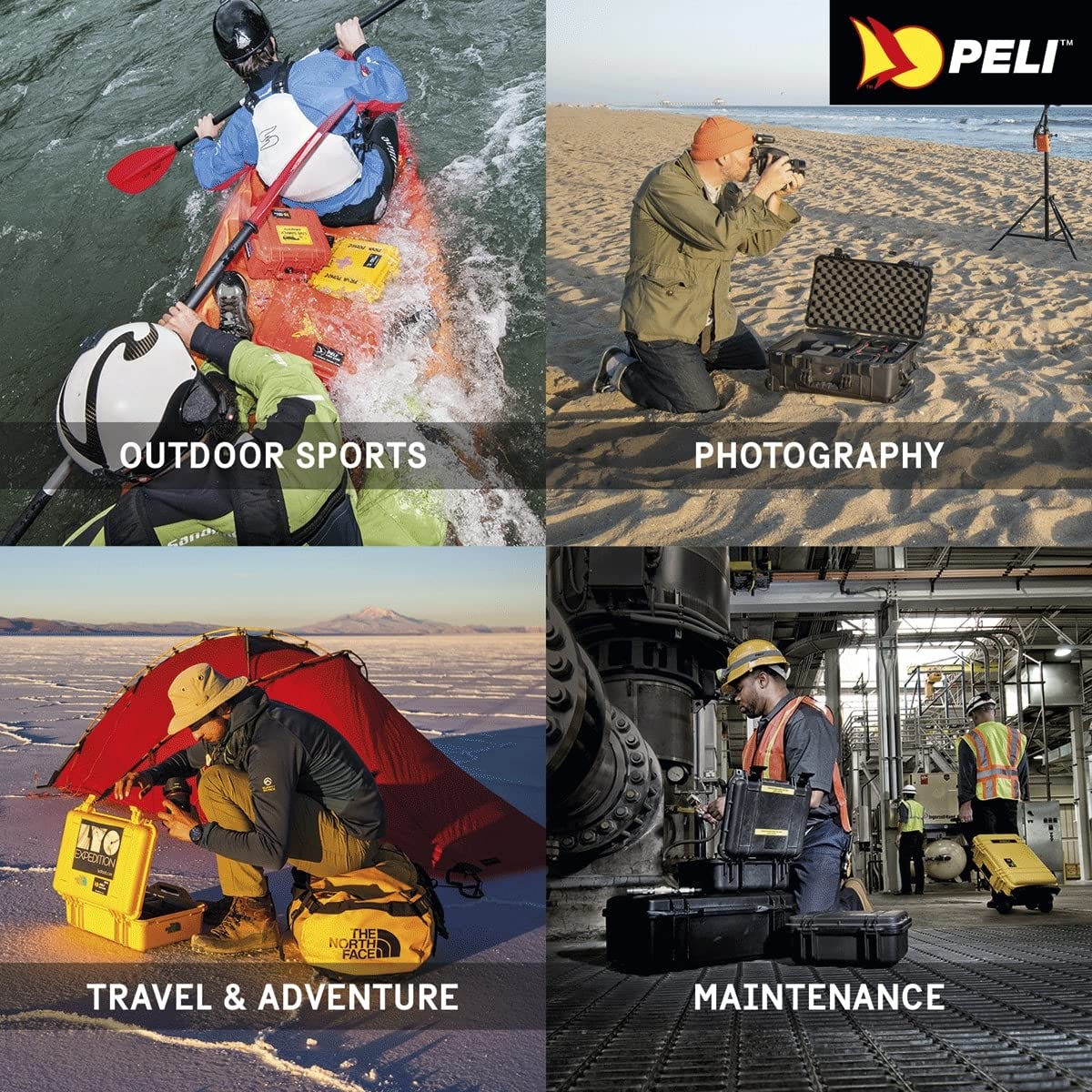 Peli 1510 Maleta rugerizada con asa Extensible y Ruedas de Alto Rendimiento, IP67 estanca e Impermeable al Polvo, 27L de Capacidad, Fabricada en Alemania, con Espuma, Color Amarillo (1510-000-240E)