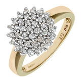 Naava Anillo para Mujer de Oro Amarillo 9K con 37 Diamantes talla 6.5