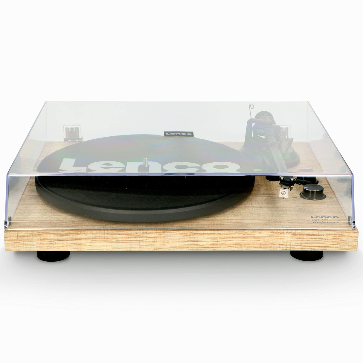 Lenco LBT-188 Tocadiscos Bluetooth® - admite Salidas de RCA y USB - 2 velocidades 33 RPM y 45 RPM - preamplificador - carcasa de MDF - transmisión por correa - madera natural