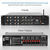 Pyle Amplificador de Sonido, 4000W, Bluetooth, Inalambrico, Sistema de Caja de Receptor Estereo, para el hogar, 8 Canales, RCA, USB, AUX, Altavoces, PA, Teatro, Estudio, Escenario