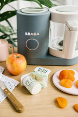 BÉABA Babycook Neo, Robot de cocina infantil, tritura, cocina y cuece al vapor, Rápido en 15 minutos, Recipiente de vidrio y cesta de acero inoxidable, Para Bebés y Niños, Gris mineral