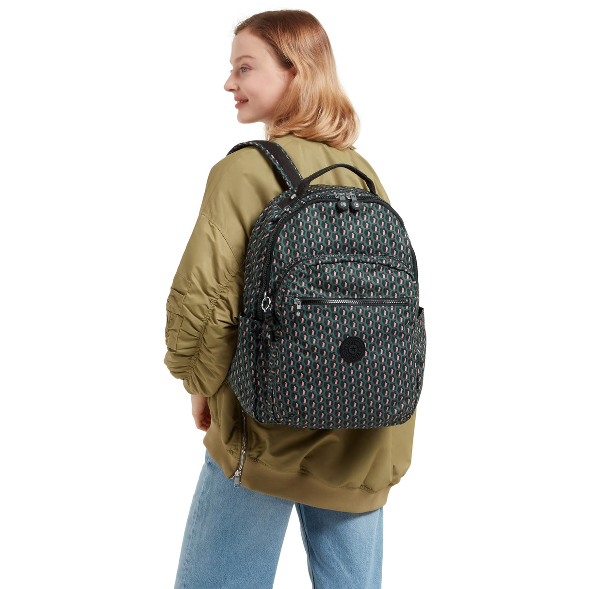 Kipling Seoul, Mochila con Protección Para Portátil 15", Impermeable, 44 cm, 27 L, 0.65 kg, Negro (3d K Pink)