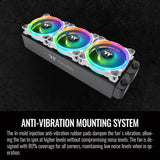 Thermaltake Riing Trio 12 RGB White TT Premium Edition - Paquete de 3, 120 mm, 3 anillos LED independientes de 16.8 millones de colores, con 30 LED direccionables, ventilador de caja/radiador,