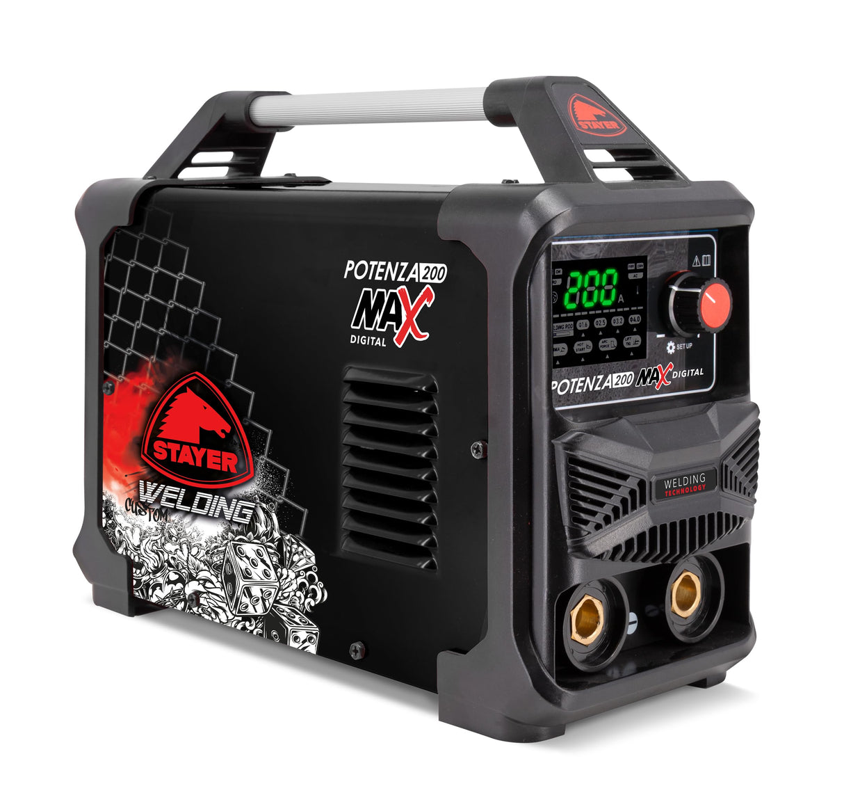 Equipo electrónico para soldadura por arco eléctrico de toda clase de electrodo recubierto. POTENZA 200 MAX Digital STAYER