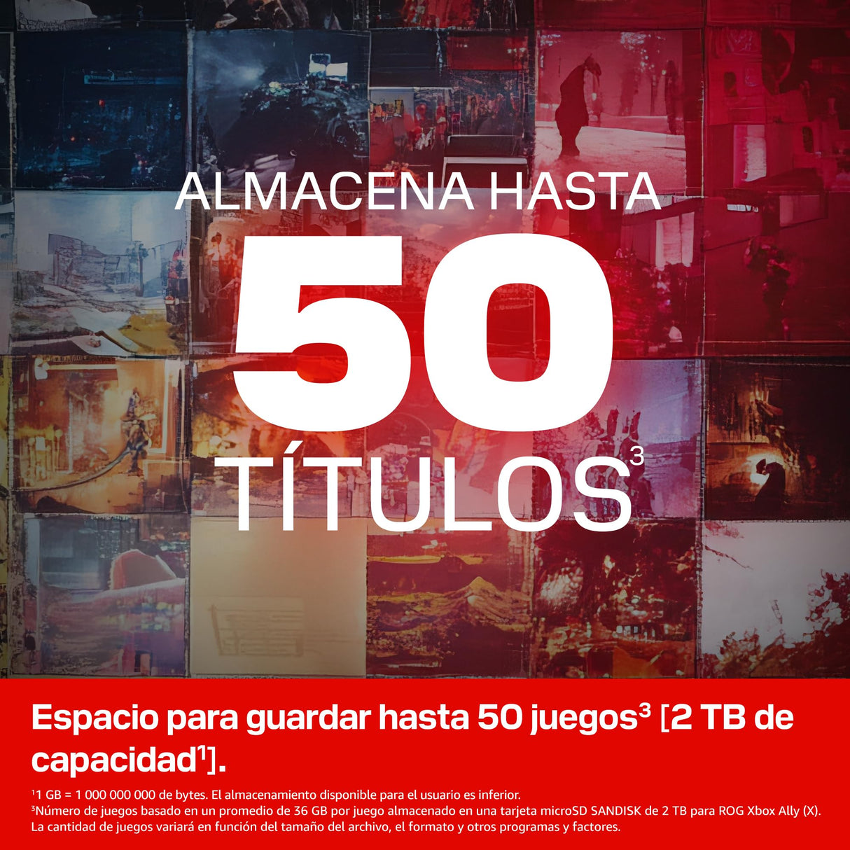 SANDISK Tarjeta microSD para ROG Xbox Ally (X) de 2 TB, con Licencia Oficial para Xbox (velocidades de Lectura de hasta 200 MB/s y de Escritura de hasta 140 MB/s)