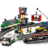 LEGO City Tren de Mercancías con Vehículo Teledirigido - Camión de Juguete, Carretilla Elevadora, 32 Piezas de Vía y & Minifiguras - Regalo para Niños y Niñas de 6+ Años 60198