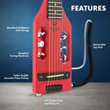 Traveler Guitar Guitarra acústica y eléctrica ultraligera, rojo vintage (ULA VRDM)