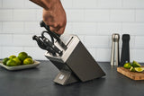 ZWILLING Gourmet - Bloque de cuchillos autoafilables (7 piezas, acero inoxidable y mango de plástico), color gris