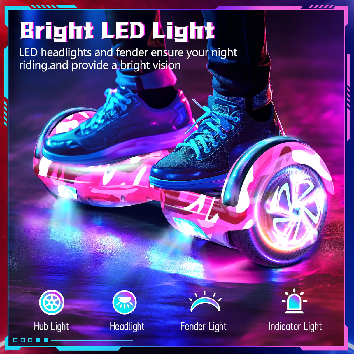 SISIGAD Hoverboard with Seat Attachment, 6.5'' Self Balancing Hoverboards Go Kart with Bluetooth and LED Lights, Combo Seat Attachment