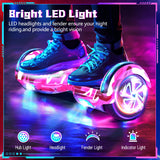 SISIGAD Hoverboard with Seat Attachment, 6.5'' Self Balancing Hoverboards Go Kart with Bluetooth and LED Lights, Combo Seat Attachment