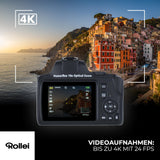 Rollei Powerflex10X - Zoom óptico 10x, 8 Modos de Foto, hasta 64 MP, Flash Plegable, grabación de vídeo 4K y aplicación para Smartphone