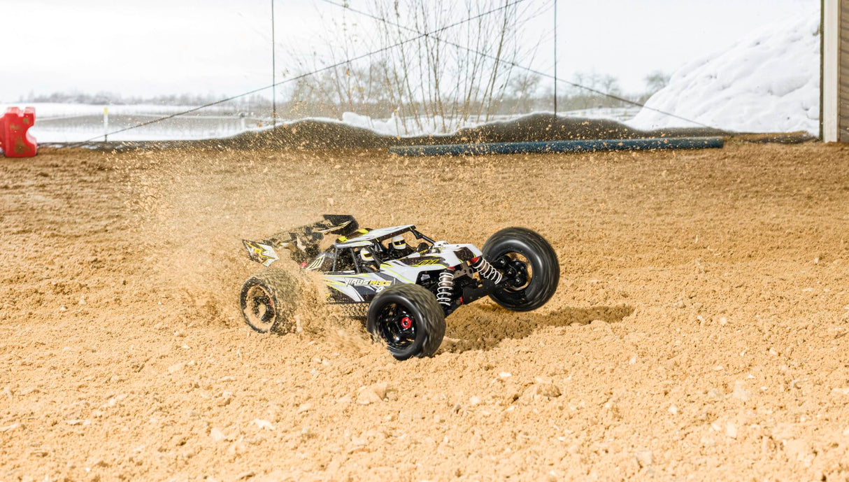 Carson 500409087 1:8 Virus Race 4.3 4S brushless 100% RTR Blanco - Buggy RC, Coche teledirigido, Offroad, vehículo RC, Coche RC 80 km/h, Coche RC