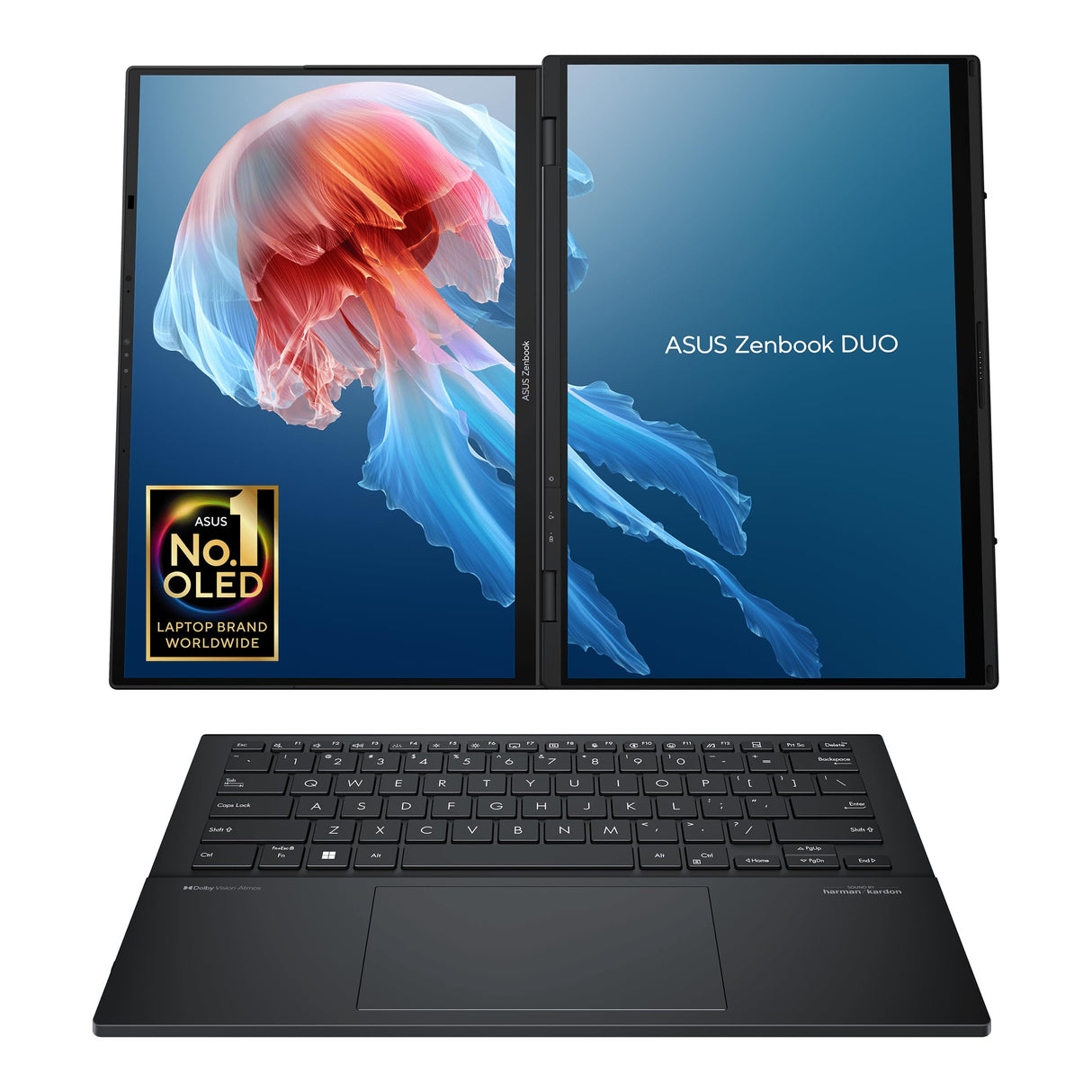 ASUS Zenbook Duo OLED UX8406CA-QL078W - Ordenador Portátil 14" WUXGA 120Hz (Intel Core Ultra 9 285H, 32GB RAM, 1TB SSD, ARC 140T, Windows 11 Home) Pantalla táctil, Gris - Teclado QWERTY español