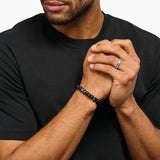Thomas Sabo Pulsera de obsidiana y ojo de tigre reciclada de plata 925 negra A2196-806-11-L21