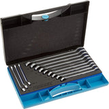 Juego de llaves de carraca HAZET 606N/12 I 12 piezas, en caja de plástico con sistema de seguridad, ancho de llave: 8 - 19 I juego completo para manejo manual