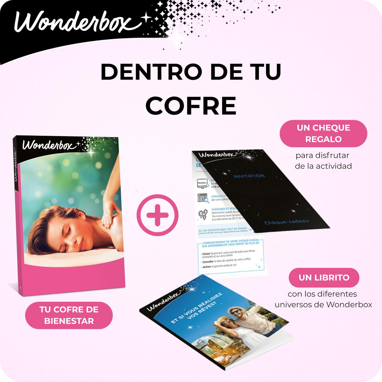 WONDERBOX - Caja Regalo - Rituales de Lujo - 1 Tratamiento Bienestar excepcional como masajes en Pareja, tratamientos faciales con Punta de Diamante, accesos a circuitos exclusivos de Agua
