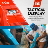 SpyraThree Potente Pistola eléctrica de Agua, Recarga automática, 3 Modos de Juego, indicador LED de Disparo y batería, Alcance de 15 Metros (Rojo)