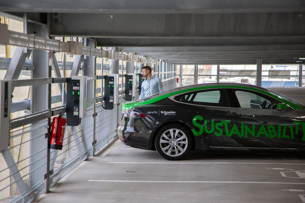 Schneider Electric - Wallbox EVB3S22NC0M - Columna de Carga para Coche eléctrico (22 kW, Cable T2 de 5 m)