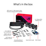 ASUS ROG Strix LC II 360 - Sistema de refrigeración líquida todo en uno para la CPU con Aura Sync (soporte IntelLGA y AMD AM4/TR4 y tres ventiladores de radiador ROG de 120 mm)