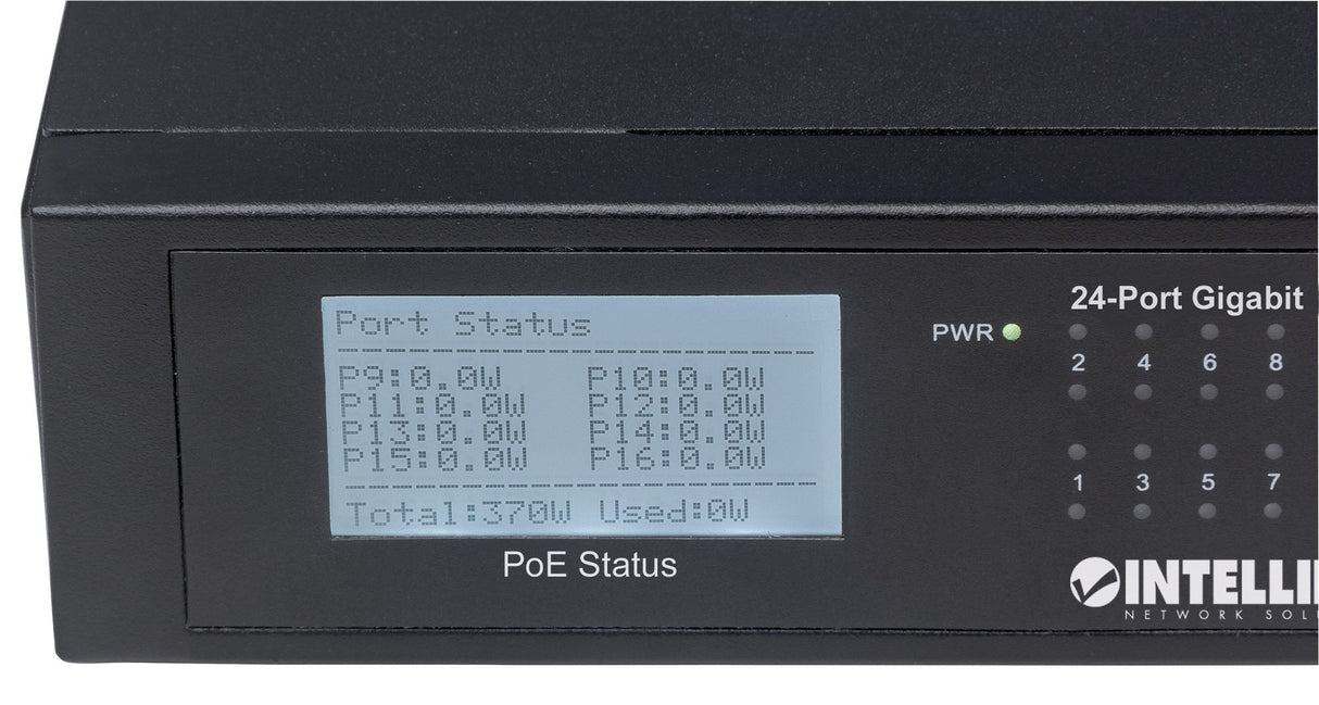 Intellinet PoE+ Switch 24-Port GIGABIT MIT 2 SFP-Ports 370W