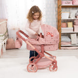 Bayer Design 17026AA Cochecito de muñeca Xeo, Carro para muñecos, Bolsa, Convertible, Regulable en Altura