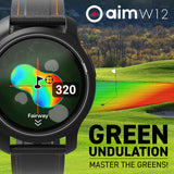 GolfBuddy Aim W12 - Reloj de Golf GPS con Pantalla táctil a Todo Color, ondulación Verde, Vista previa de Agujeros, Forma más Inteligente de Jugar