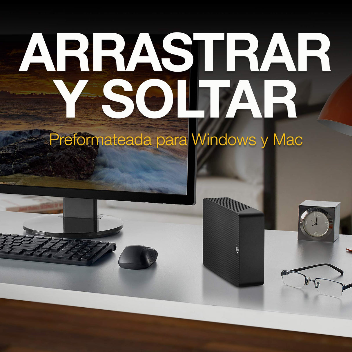 Unidad de disco duro (HDD) externa Seagate Expansion 22TB - USB 3.0, con Rescue Data Recovery Services (STKP22000400)