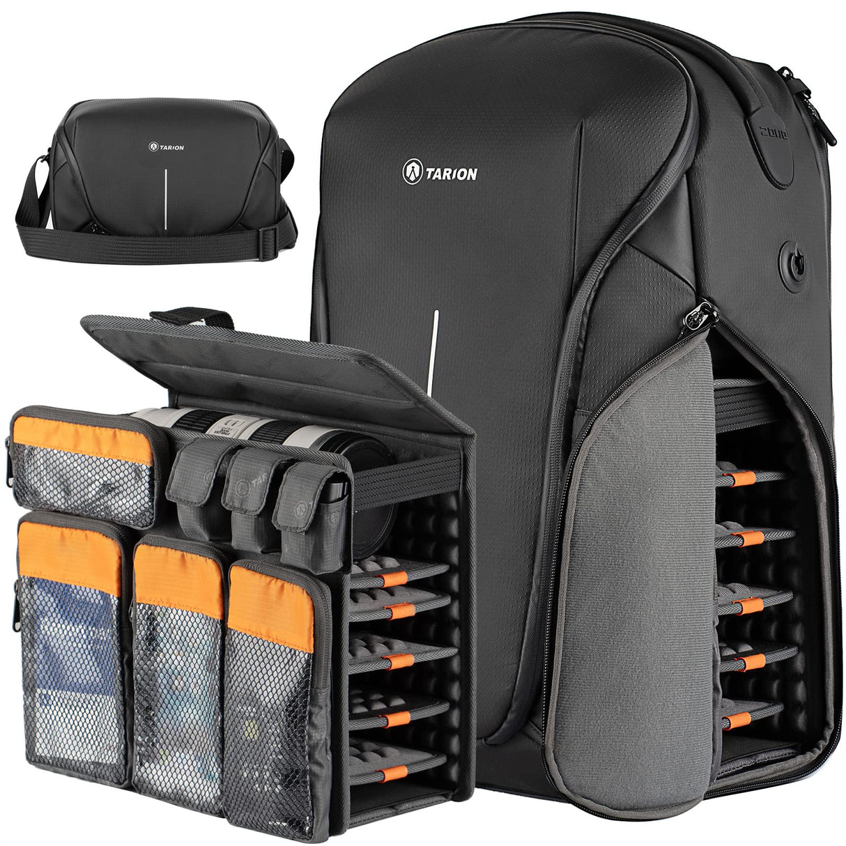 TARION ZONE Mochila para cámara Bolsa para cámara de gran capacidad con compartimento para computadora portátil de 15.6 '' Mochila profesional impermeable para fotografía