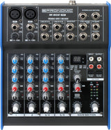 Mesa de Mezclas Pronomic M-602FX Live/Studio con procesador digital de multiefectos de 24bit (2 canales mono XLR/jack, 2 canales estéreo, ecualizador de 3 bandas, alimentación phantom de 48V)