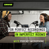 Shure MV7X XLR Podcast Microphone - Pro Dynamic Mic para podcasting y grabación Vocal, Todas Las construcciones de Metal y micrófono Compatible - Negro