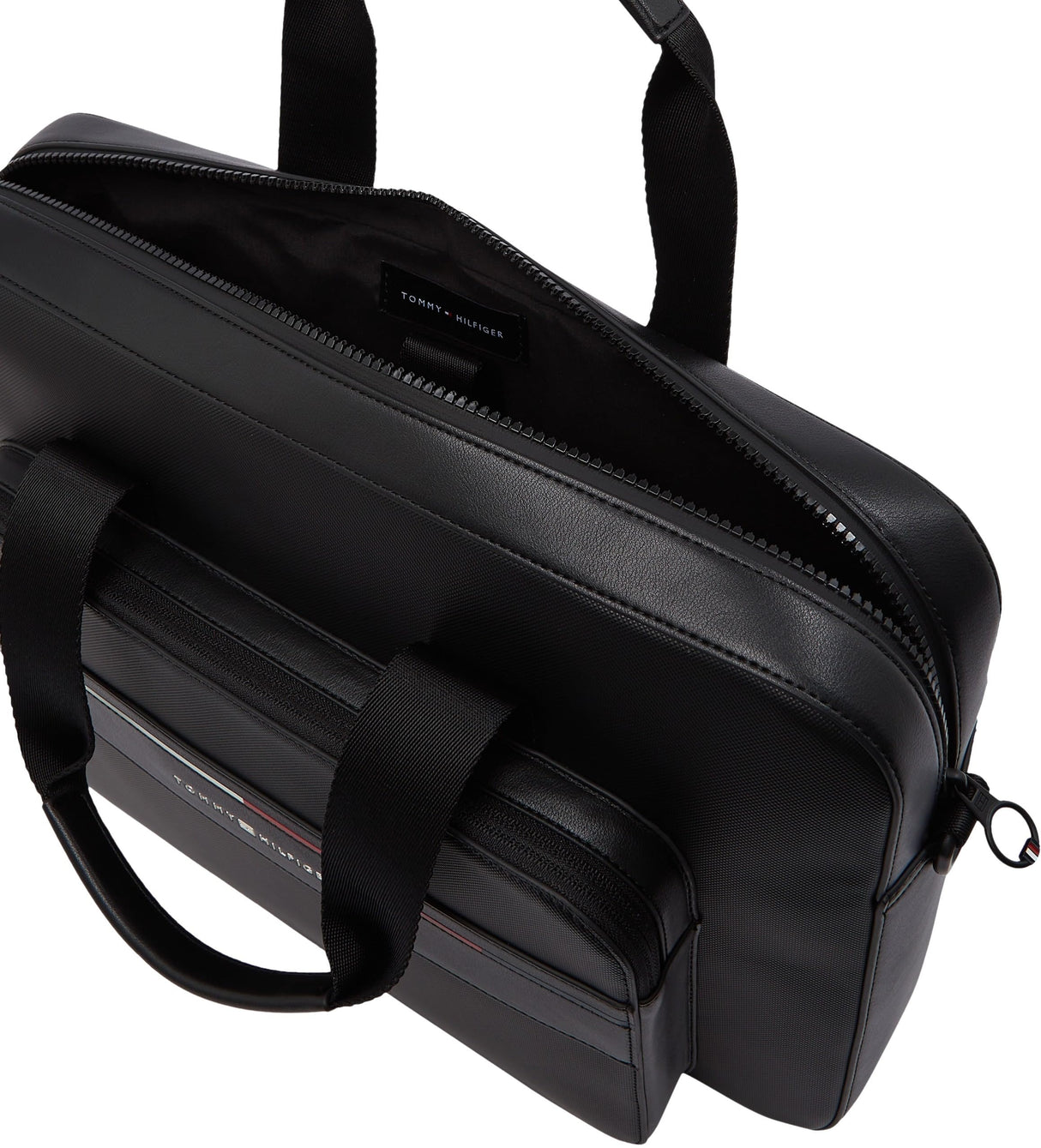 Tommy Hilfiger Maletín para portátil Hombre Foundation con bolsillo exterior, Negro (Black), Talla Única
