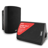 Pyle par de sistema de altavoces resistentes al agua 6.5”, Impermeables, Montaje de pared, Interiores, Exteriores, Sonido Estereo. Negro