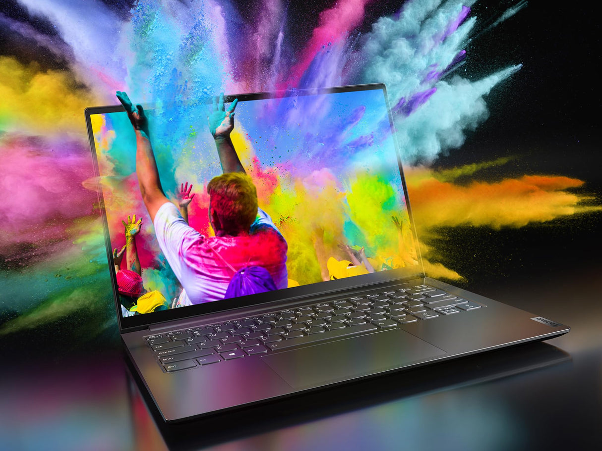 Lenovo Yoga Slim 7 Pro - Ordenador Portátil 14" 2.8K OLED 90Hz (AMD Ryzen 7 5800H,16GB RAM,512GB SSD,AMD Radeon Graphics,Windows 11 Home) Gris, Teclado QWERTY Portugués (82N50074PG)
