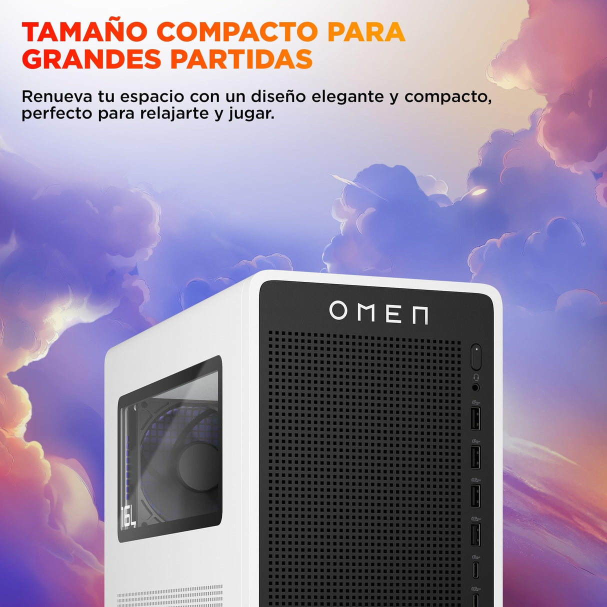 HP Ordenador sobremesa Gaming OMEN 16L (Procesador Intel Core Ultra 5 225F, 32GB RAM, 1TB SSD, Nvidia GeForce RTX 5060 8GB, Freedos) Blanco