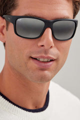 Maui Jim Southern Cross Gafas, Soft Black/Sea Blue/Grey, 63-15-120 Unisex Adulto