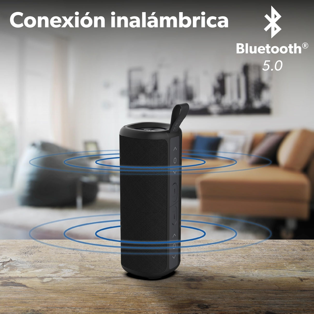 T'nB - Altavoz Bluetooth portátil 2 en 1, Resistente al Agua, Flotante, Resistente al Agua, estéreo, Bluetooth 5.0 Compacto, Controles Integrados, Altavoz inalámbrico, Color Negro