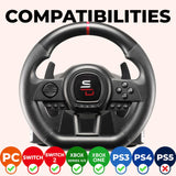 Superdrive - Volante de carreras SV650 con pedales, cambio y vibración - Xbox serie X/S, Switch, PS4, Xbox One, PC, PS3 (programable para todos los juegos)