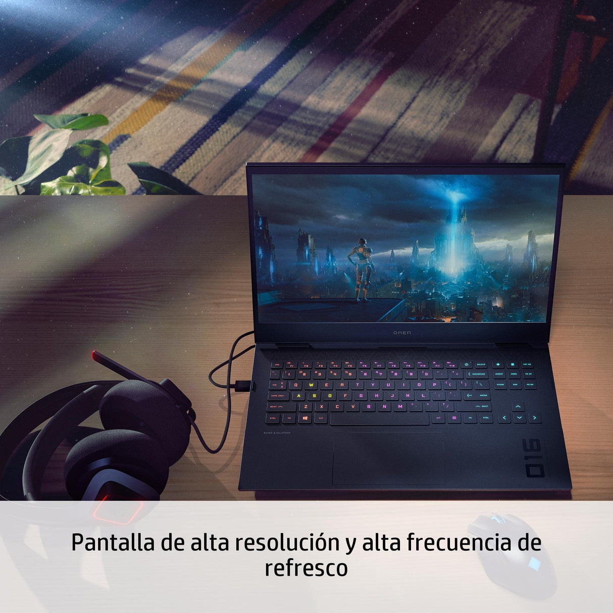 HP OMEN by HP 16-b1020ns - Ordenador portátil de 16.1" Quad HD (Intel Core i7-12700H, 16GB RAM, 512GB SSD, 165 Hz, NVIDIA GeForce RTX 3070 Ti, Sin Sistema Operativo) Negro - Teclado QWERTY Español