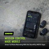 Shure MoveMic One - Pro Direct to Phone Micrófono inalámbrico Lavalier para iPhone y Android, Bluetooth Mini Mic, Carga de 24 horas, Configuración rápida, IPX4, Compact & Portable Clip Lav (MV-ONE-Z6)
