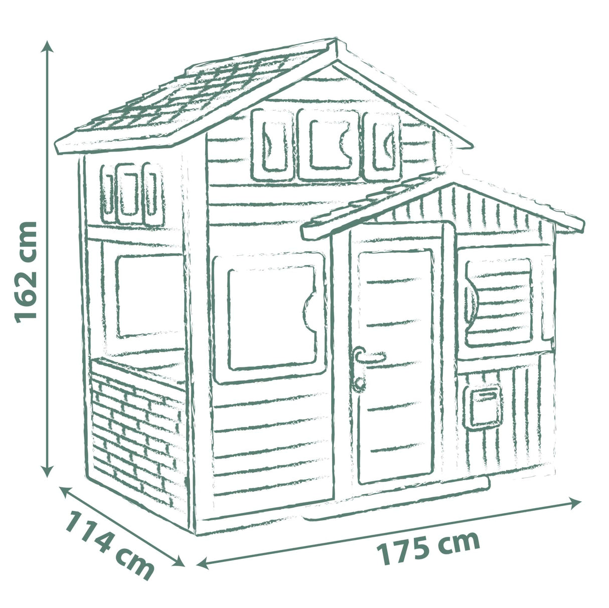 Smoby Life - Friends House EVO - Moderna y espaciosa - Puerta con Mirilla - Portón - Buzón Funcional - Material Reciclado - A Partir de 3 años - Fabricado en Francia