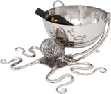 Kare Design Octopus-Enfriador de Botellas Aluminio niquelado, Color Plateado, Plata, 25.5x45.75x44.5cm