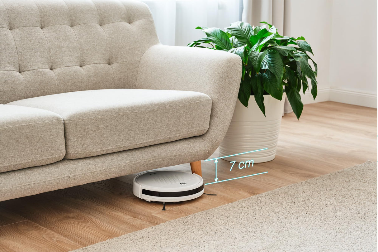SENCOR Robot Aspirador y fregasuelos SRV 1550WH - Robot Aspirador Ultra Silencioso y Compacto, Navegación Inteligente con Tecnología Smart Room y Función Mop, Ideal para Pelos de Mascotas