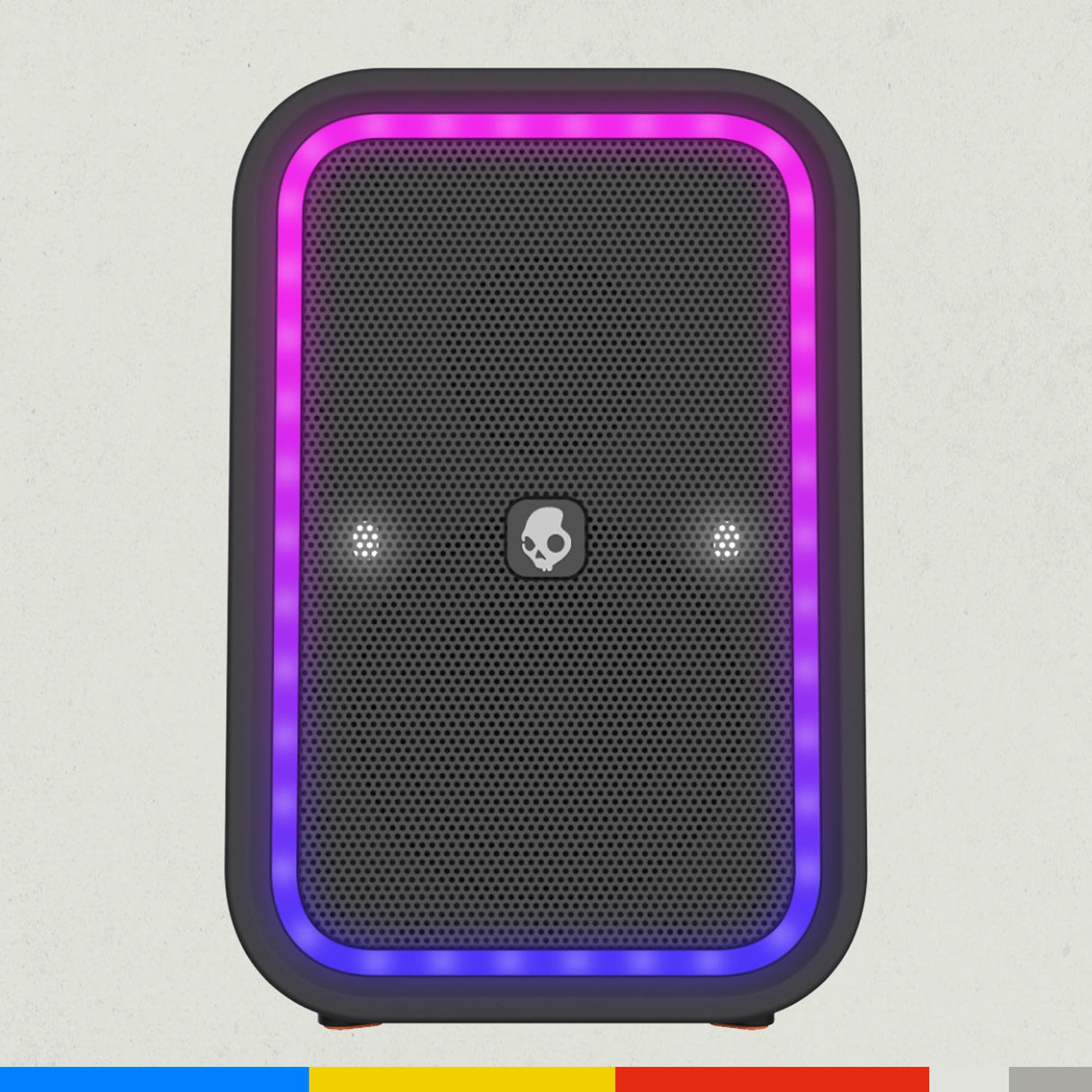 Skullcandy Stomp Altavoz Inalámbrico Portátil con Bluetooth de Tamaño Grande para Fiestas, con Impermeabilidad IPX7, 12 Horas de Batería, True Wireless Stereo con Luces LED y Asa de Transporte, Black