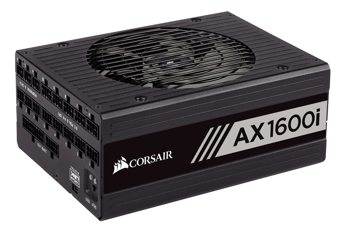 Corsair AX1600i - Fuente de Alimentación Digital Totalmente Modular (1600 W, Certificación 80 Plus Titanium) Negro