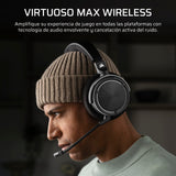 Corsair Virtuoso MAX Wireless Auriculares para Juegos con Bluetooth – Dolby Atmos, SoundID, Cancelación Activa del Ruido, Micrófono de Calidad Broadcast, para PC, Mac, PS5, PS4 – Carbono