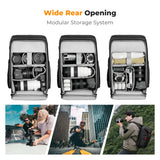 K&F Concept Mochila Cámara Profesional, Bolsa Fotógrafos Cámara Impermeable de Gran Capacidad para Camera Reflex Digital DSLR, Adecuado para viajes al aire libre senderismo fotografía Negro intenso